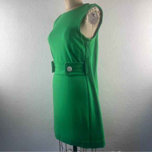 Original Milly New York l S Retro 60s MCM Mod Knit Open Back Draped Button Dress - Picture 4 of 15